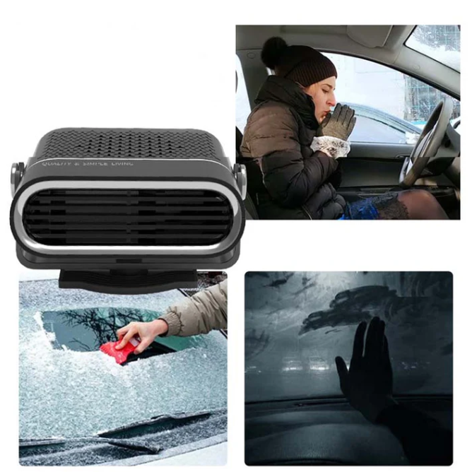 Φορητή θερμάστρα αυτοκινήτου 2 σε 1 με περιστροφή 360°